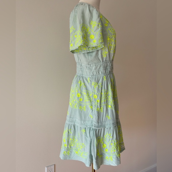 Anthropologie The Somerset Mini Dress Embroidered Linen Edition - Picture 6 of 16